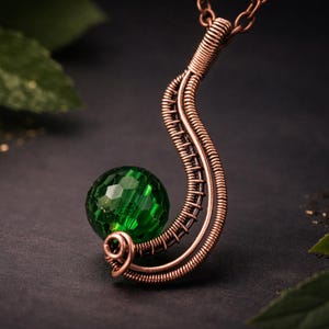 WireArtTutorials Pendulous bead pendant tutorial,wire wrap pattern, DIY jewellery making, weaving, wrapping, wire art tutorials, craft idea image 2