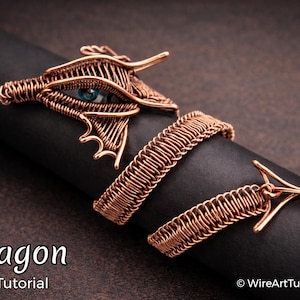 Wire wrap tutorial, wire wrapping tutorial, pattern by WireArtTutorials: Dragon Ring, DIY jewelry jewelry making, wire weaving class