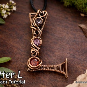 WireArtTutorials Letter L pendant wire wrap tutorial, weaving pattern,DIY jewelry,crystal jewellery making, weaving,wire art tutorials
