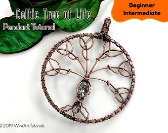 Wire wrap tutorial,wire wrapping pattern WireArtTutorials Celtic Tree of Life pendant,DIY ,jewelry making,wire weaving,wire art tutorials