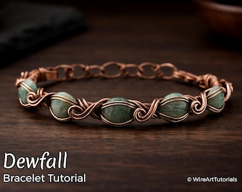 Dewfall Bracelet Tutorial, wire wrapping, channel setting lesson, DIY jewelry making, weaving, step by step art jewellery, craft idea