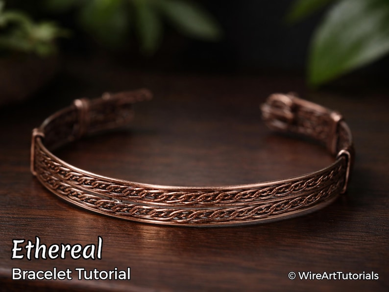 WireArtTutorials Ethereal verstelbare armband draadwikkel tutorial, geklets, doe-het-zelf sieraden maken, inpakken, weven, tutorial koperkunst, ambacht afbeelding 1