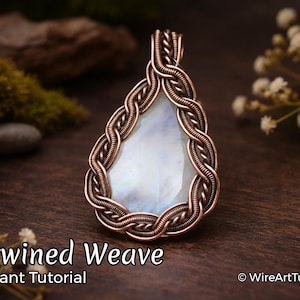 WireArtTutorials Tutorial d'enroulement de fil de suspension, motif, fabrication de bijoux DIY, emballage de cabochon, tissage, tutoriel d'art sur cuivre, création artisanale