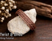 TUTORIAL Twist & Bliss Ring PDF tutorial, wire wrap pattern,DIY jewellery making, weaving, wrapping, wire art tutorials, craft idea, beading