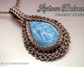 WireArtTutorials Lustrous Balance pendant wire wrap tutorial, weaving pattern,DIY jewelry making, wire art tutorials, cabochon necklace