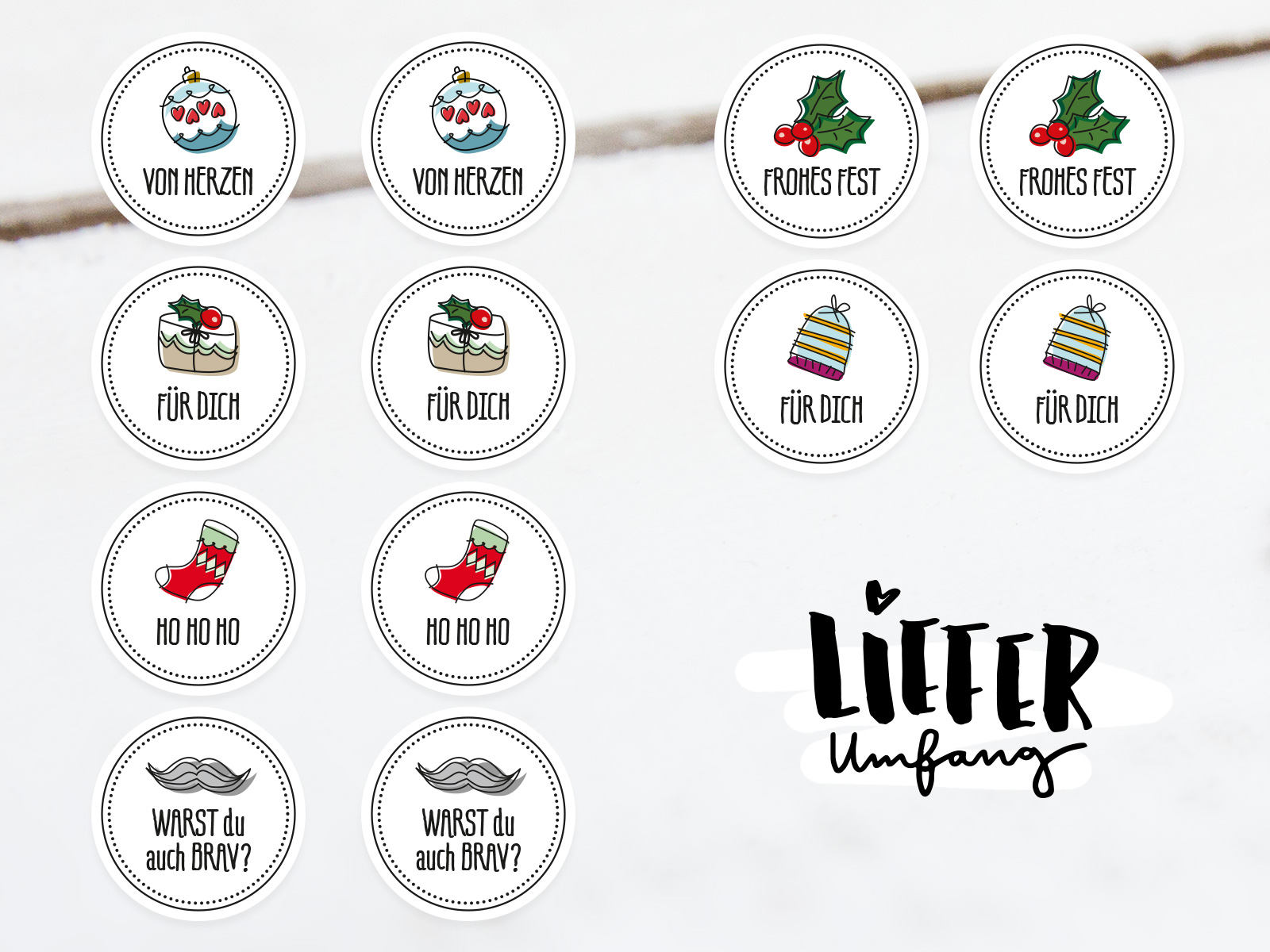 12x Sticker Weihnachten Geschenkaufkleber Aufkleber Etsy