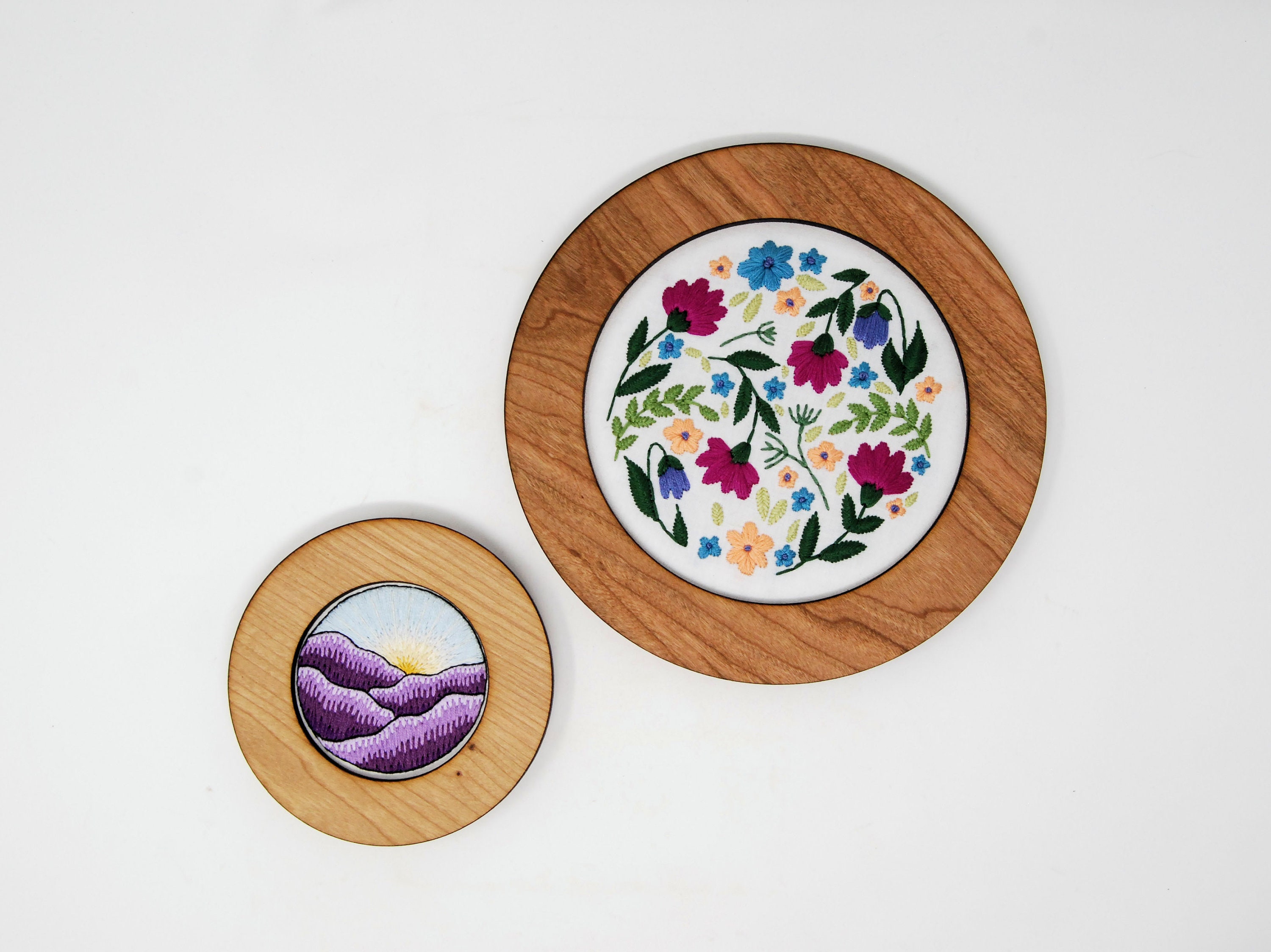 20 Pièces Cadre à Broder en Bambou, 8cm, Set de Cercles en Bois de