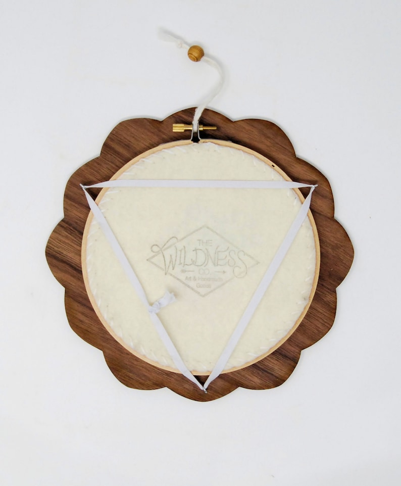 Round Embroidery Frame Real Wood Decorative Display for Finished Cross Stitch or Embroidery Hoop Art, Needlepoint, Crewel image 8