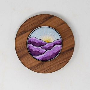 Round Embroidery Frame Real Wood Decorative Display for Finished Cross Stitch or Embroidery Hoop Art, Needlepoint, Crewel image 2