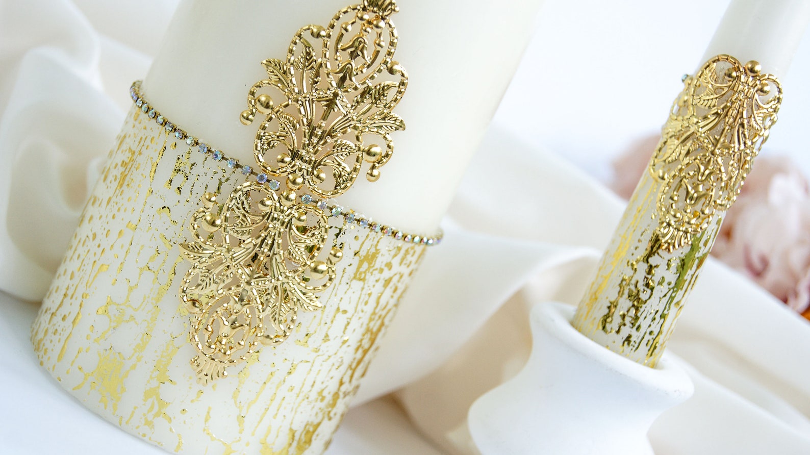 Gold Unity Candle Set Wedding Unity Candle Set Wedding Unity Etsy