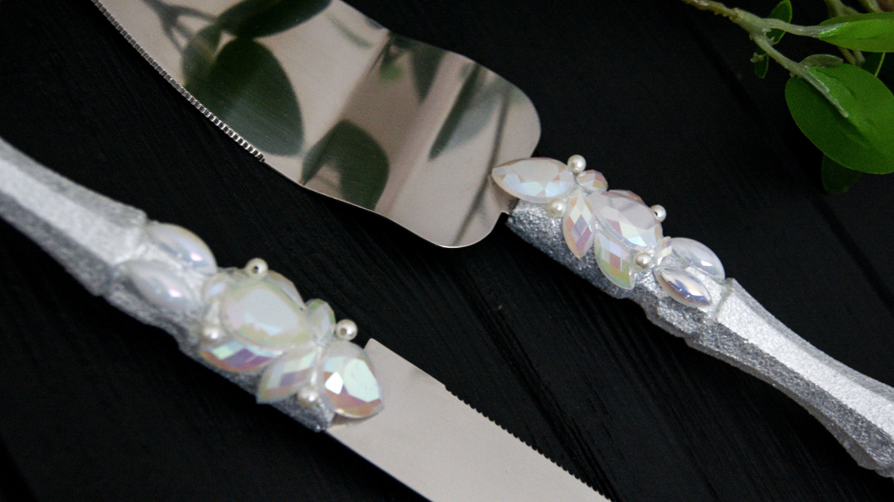 White Cake Server Set for Wedding Engraved Cake Cutting Set Etsy