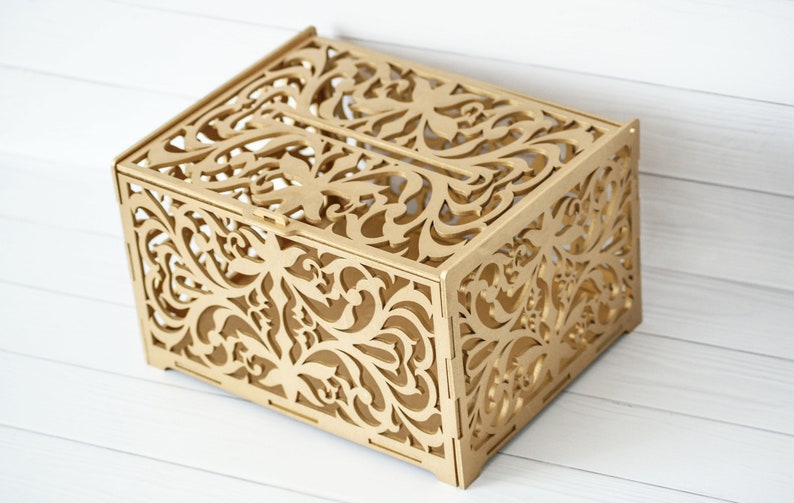 Gold Card Holder for Wedding Wooden Wedding Card Box Wedding Etsy