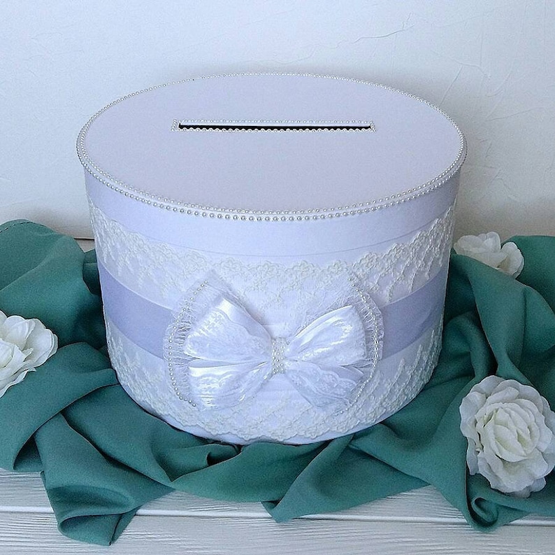 White Wedding Envelope Box Lace Reception Diy Card Box for Etsy