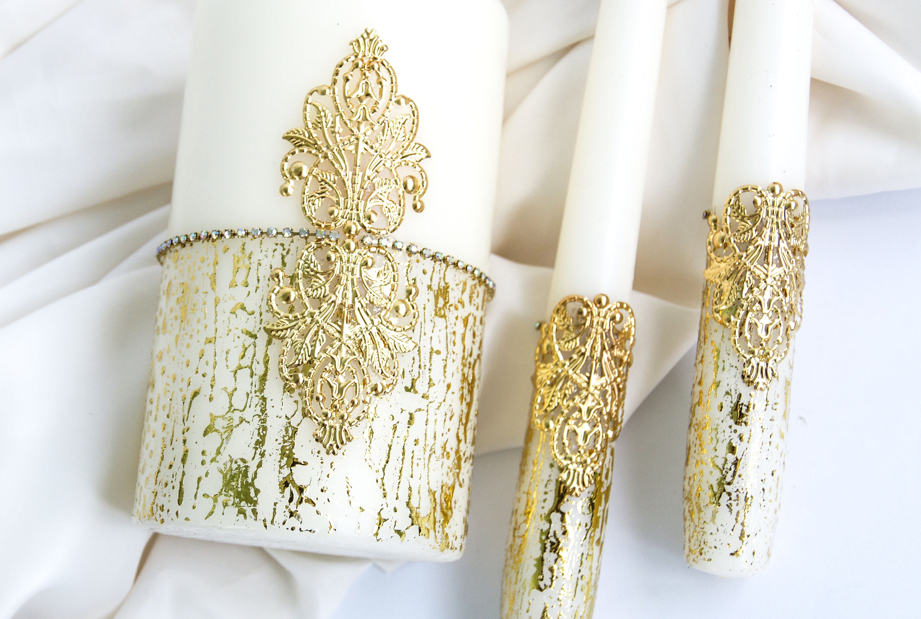 Gold Unity Candle Set Wedding Unity Candle Set Wedding Unity Etsy