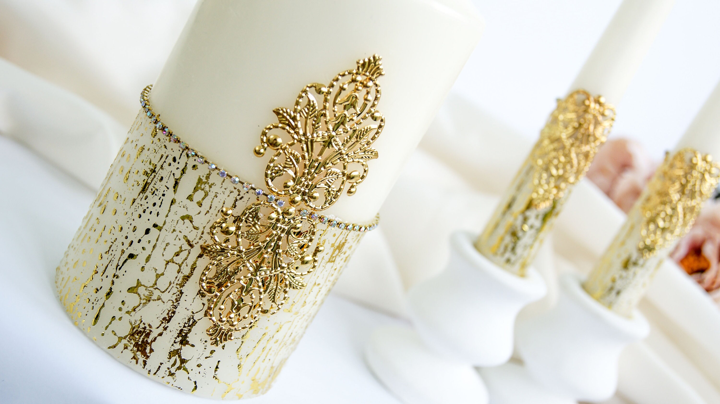 Gold Unity Candle Set Wedding Unity Candle Set Wedding Unity Etsy