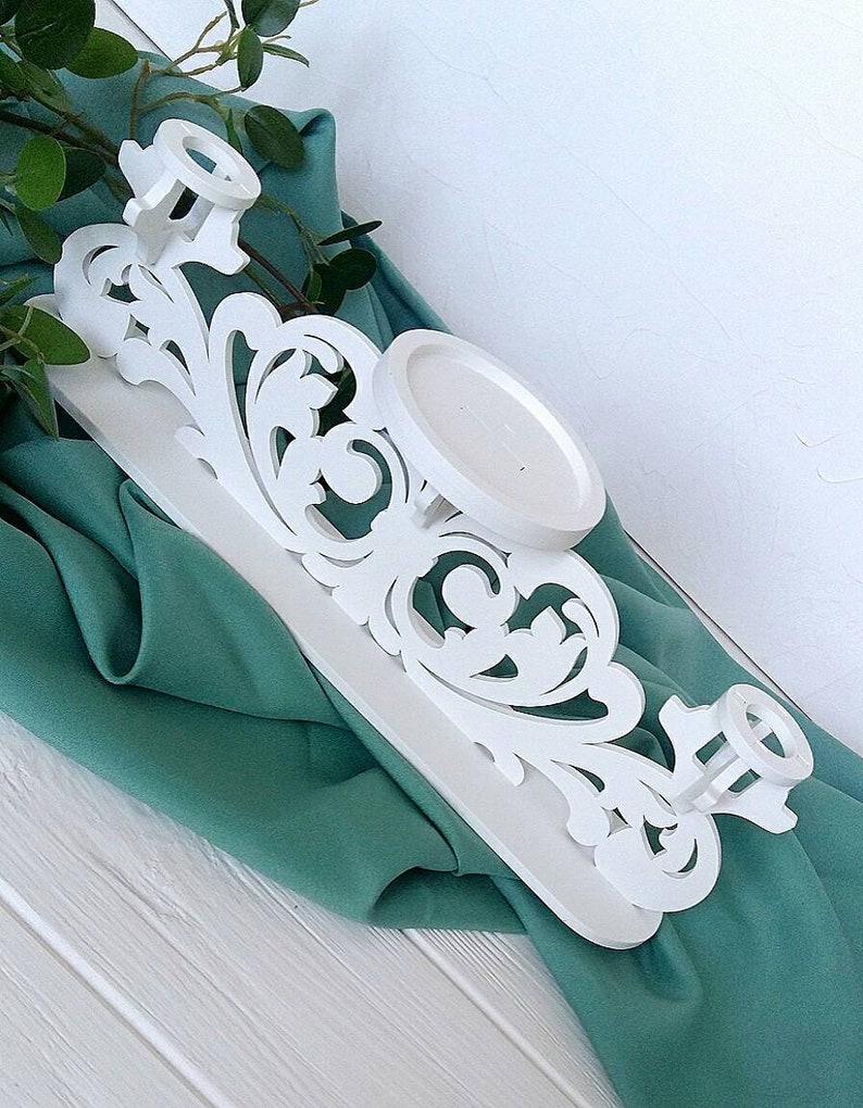 White Unity Candles Holder Set Wedding Candles Holder Ceremony Etsy