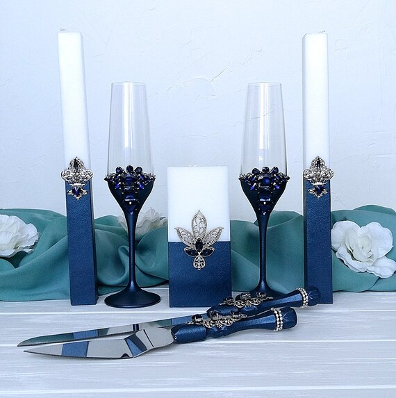 navy and silver wedding