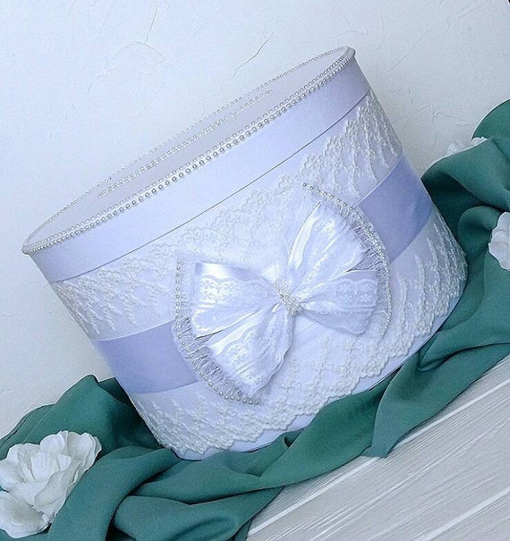 White Wedding Envelope Box Lace Reception Diy Card Box For Etsy