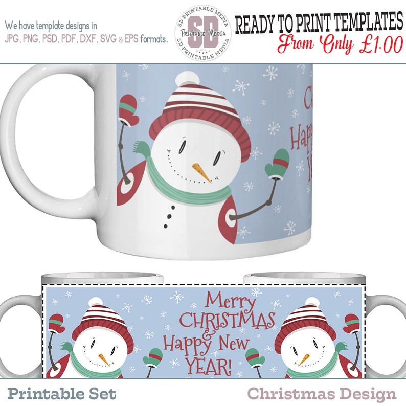 Download Christmas Snowman Sublimation Mug Template Snowman Mug ...