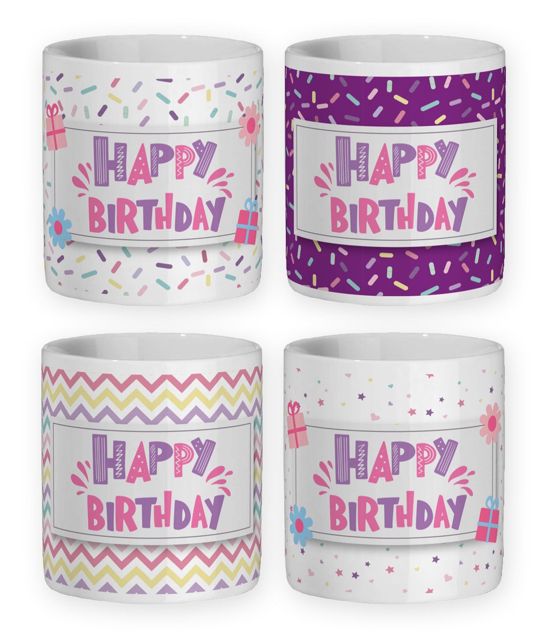 Set of 4 Cute Birthday Mug Designs Sublimation Mug Design Etsy UK
