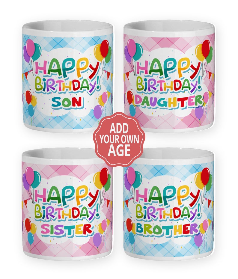 Download Set Of 4 Cute Birthday Mug Designs Sublimation Mug Design ...