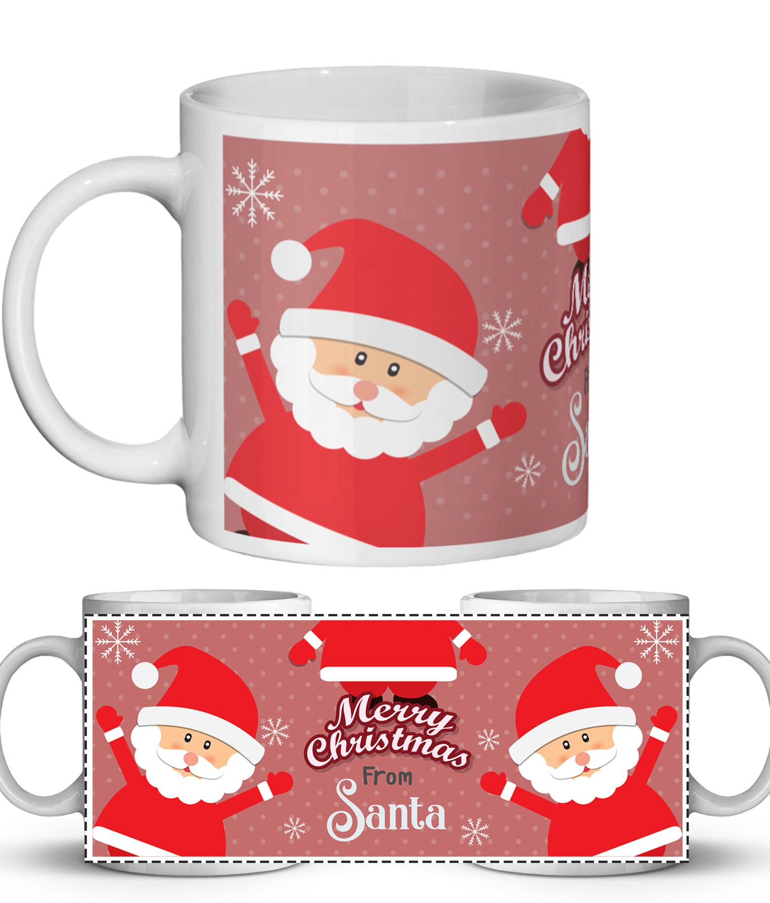 Merry Christmas Sublimation Mug Template Christmas Mug Design Etsy