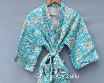 Kantha Kimono  Women Long Coat  Quilted Jacket  Beach Dress  Indian Jacket