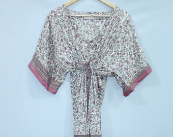 Silk Saree Kaftan  Vintage Caftan  Kaftan For Woman  Silk Dress  Maternity Gown  Indian Kaftan / RC-72