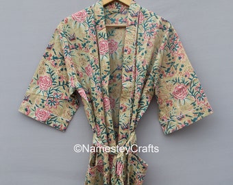 Cotton Long Kimono Woman Robe Dressing Gown Bathrobe Summer Dress Beach Kimono Plus Size Maternity Dress