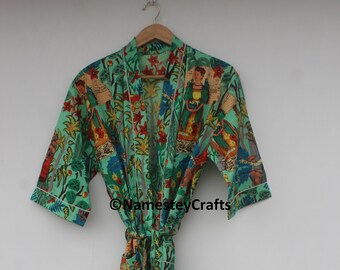 Cotton Long Kimono Woman Robe Dressing Gown Bathrobe Summer Dress Beach Kimono Plus Size Maternity Dress bohemian kimono robes