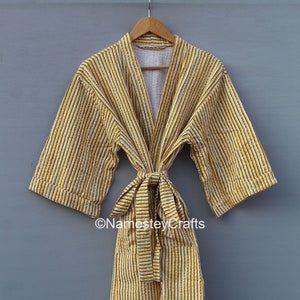Cotton quilted kimono /long kimono /winterwear women's kimono robe/ Block print kimono/ Handmade beach kimono jacket
