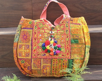 Indian Handmade Women Shoulder Bag Embroidered Hand Bag Multi-Color Ladies  Bag: Handbags