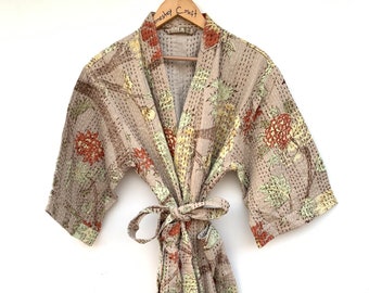 Indian Kantha Kimono  Cotton Kantha Kimono  Winter Coat Bridesmaid's Kimono Kantha Robe  Beach Dress/House coat/wrap dress for woman