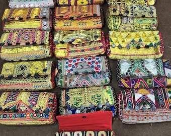 Wholesale Lot Of Embroidery Clutch Bag  Banjara Bag  Women Purse  Zari Bag Gifts For Her Embroidery pouch Coin pouch Indian hand made Purse