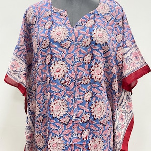 Indian Cotton Kaftan, Kaftan For Women, Maternity Dress up,  Cotton Block Print Dress, Casual Wear Dress, caftan, gift