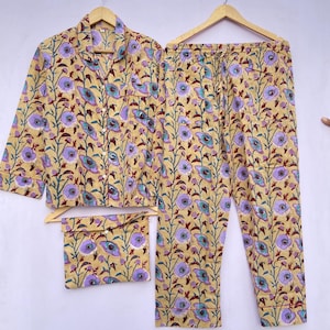 Hand Block Print Cotton Pajama Set: Indian PJs