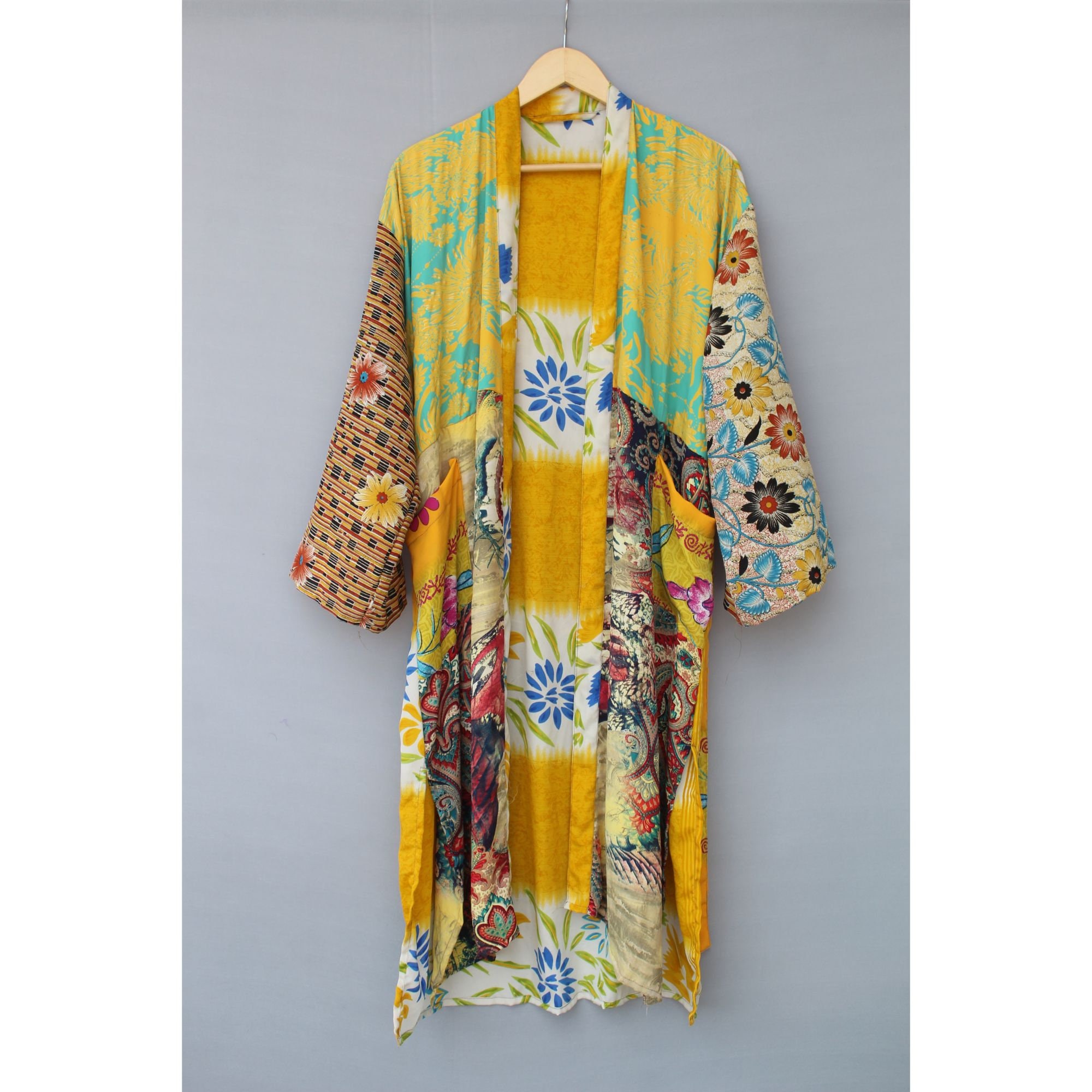 EXPRESS VERSANDKimono Seide Kimono Seide Seide Robe Maxi Etsy