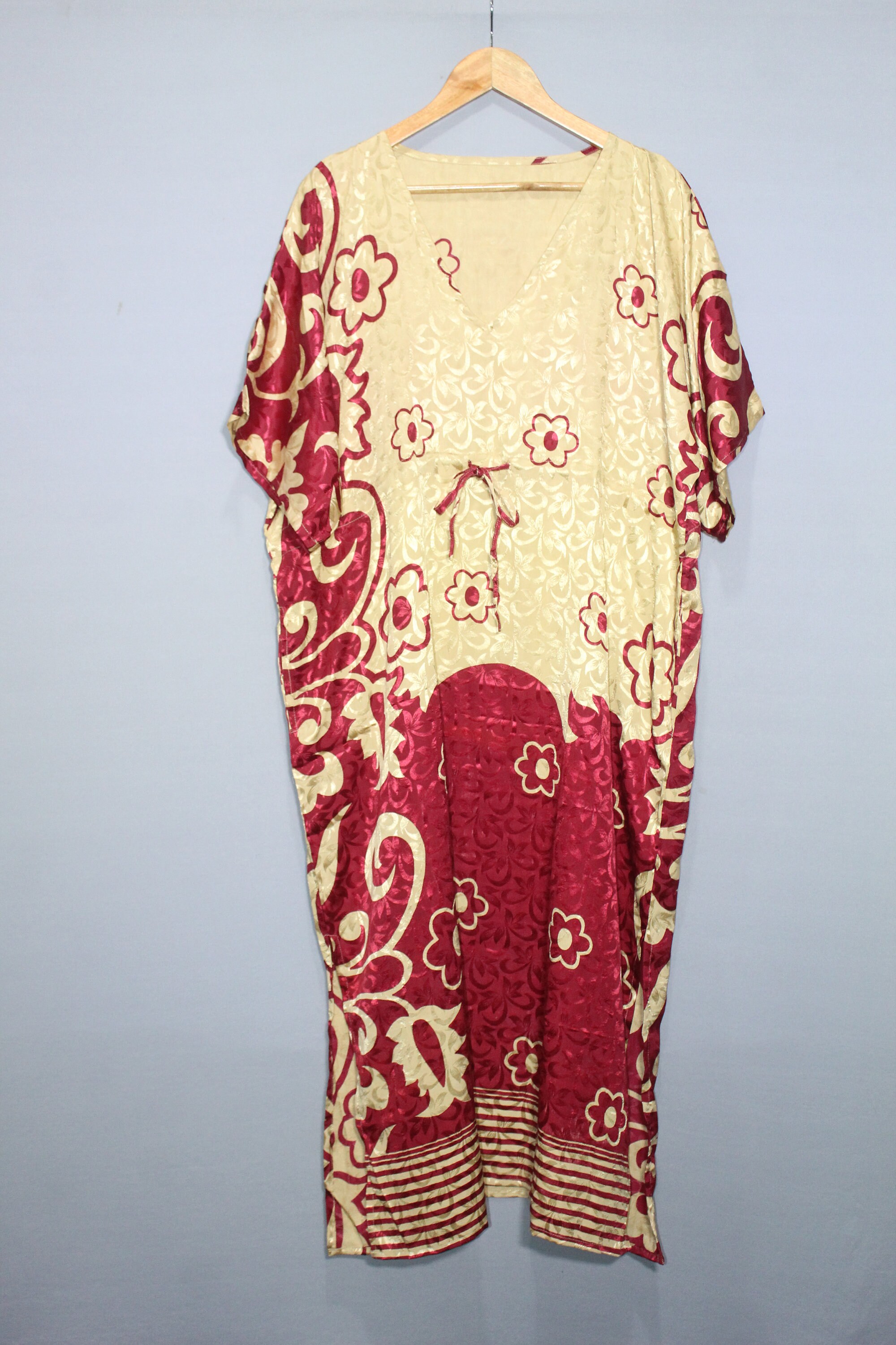 Silk Kaftan Vintage Saree Kaftan Maternity Gown Beach Dress Etsy