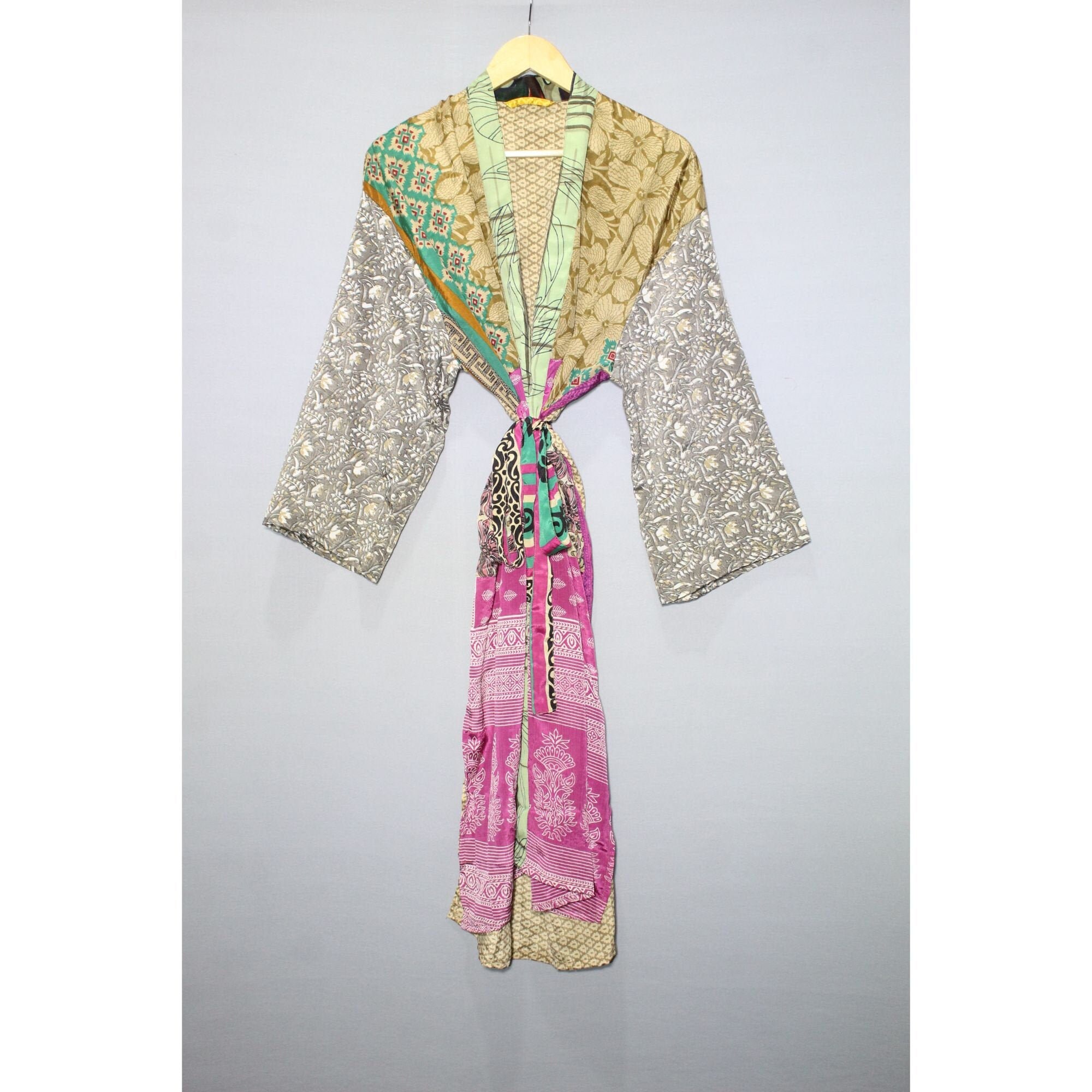 EXPRESS SHIPPING-Silk Saree Robe Women's Kimono Summer | Etsy