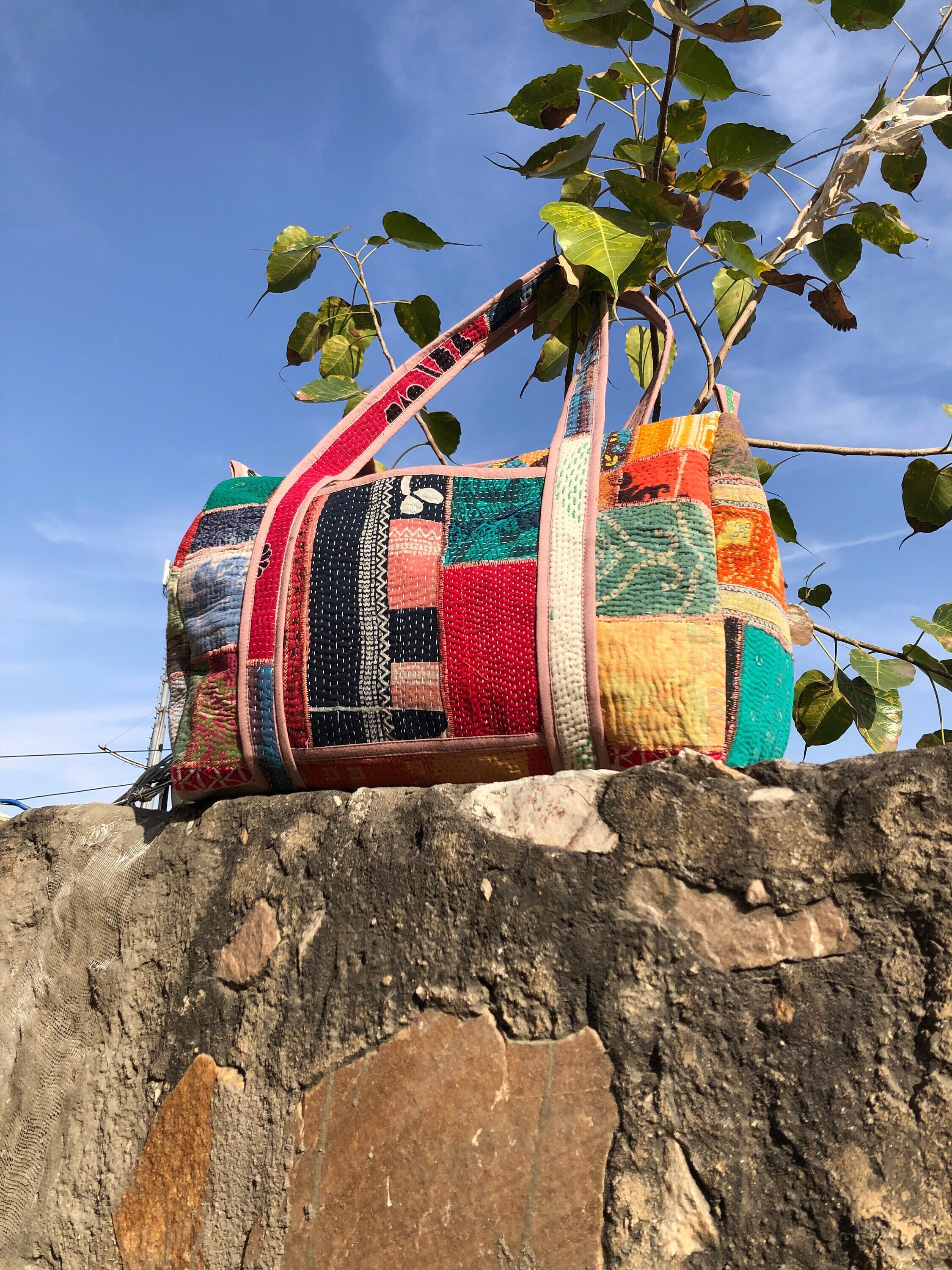 Kantha Upcycled patchwork cotton fair trade back pack bag M5851-multicolor.jpg?v=  main image 4