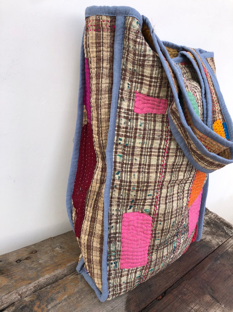 Recycled Cotton Kantha Bag Hand Stich Bag Woman Handbag Shopping Bag K ...