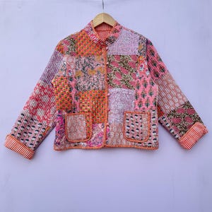 Patchwork Quilted Cotton Jacket: Reversible Boho Coat