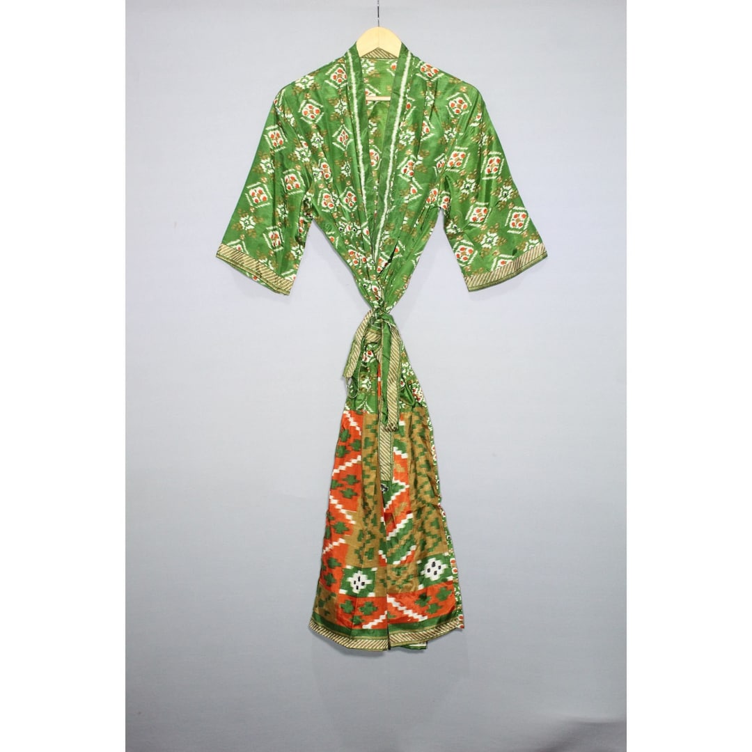 Vintage Silk Kimono Silk Saree Robe Summer Dress Maxi Gown - Etsy