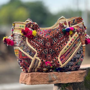Embroidery Mirror Work Indian Vintage Shoulder Bag Boho