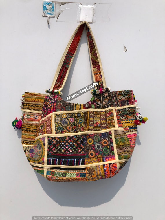 Recycled Hand Embroidered Antique Rajasthani Crossbody Purse Recycled Hand Embroidered Antique Rajasthani Crossbody Purse