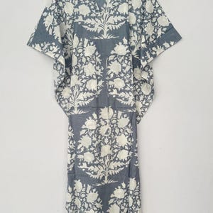 Cotton Kaftan Indian Floral Kaftan Long Caftan Dress For to be Moms Beach Cover up Sleepwear Indian Kaftan Maxi Dress Bikini Cover Up Caftan