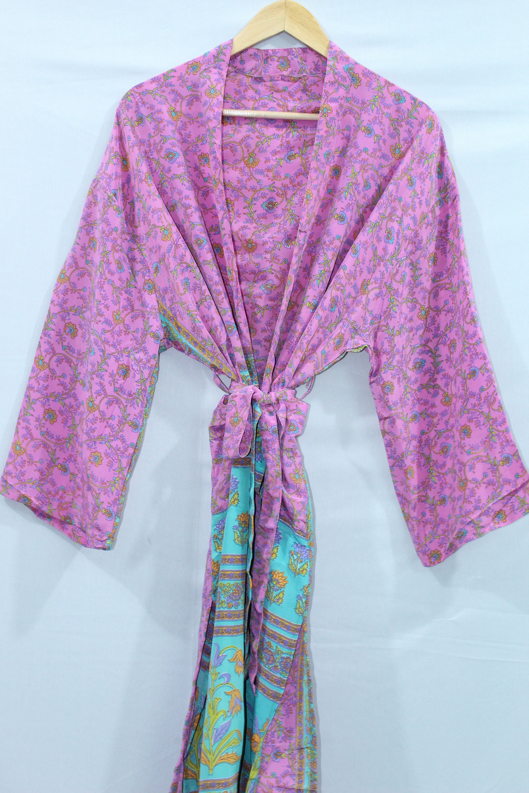 ENVÍO EXPRESSVintage Seda kimono Indio Saree Robe RK139 Etsy