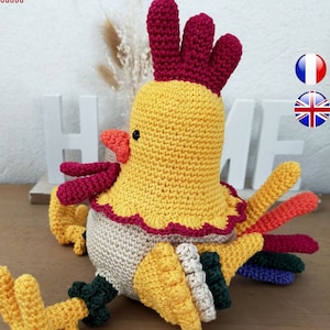 patron de coq crochet - coq au crochet - poule au crochet - rooster crochet pattern- rooster amigurumi pattern - amigurumi animal