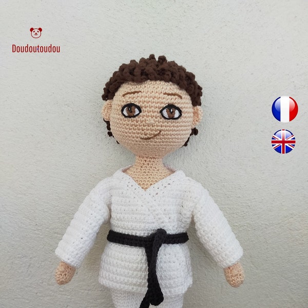 Patron Judoka amigurumi - judoka   - judoka boy pattern- amigurumi crochet pattern - boy crochet pattern -karateka- arts martiaux crochet