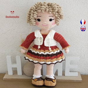 Ambre doll crochet pattern - doll crochet pattern - ambre doll -crochet doll pattern - amigurumi doll pattern - ambre doll crochet